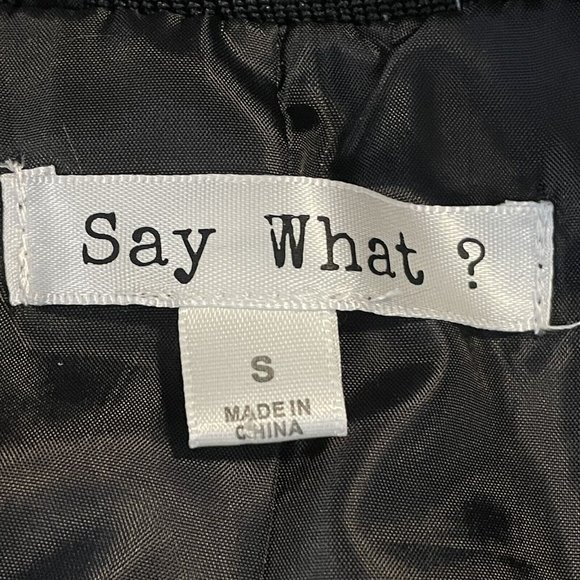 SAY WHAT? Faux Fur Jacket Coat Size Small Midnight Blue with Black Trim - Picture 7 of 14